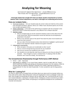 Analyzing for Meaning - Illinois Music Education Association