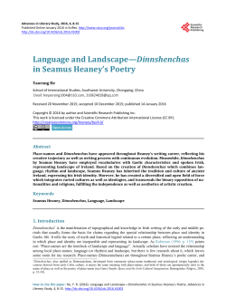 Language and Landscape&mdash;Dinnshenchas in Seamus