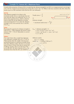 Example 9-6 Human ACL I: Maximum Force