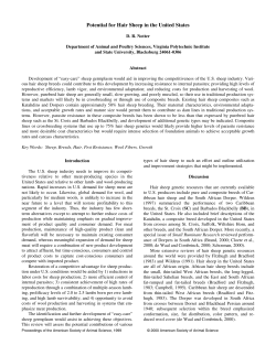 Potential for Hair Sheep in the United States