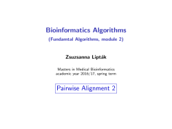 Pairwise Alignment 2