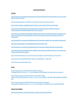 Homework Research Articles: http://www.ascd.org/publications