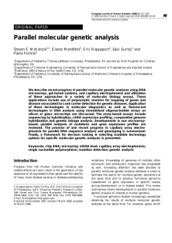 Parallel molecular genetic analysis