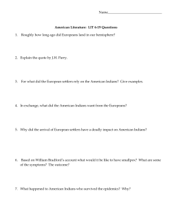 LIT 6-19 Questions 1. Roughly how long ago did Europeans land in