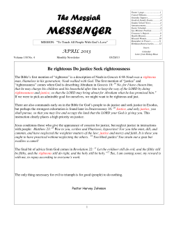 Message for April 2013 - Messiah Evangelical Church