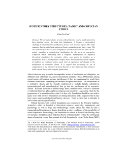 Justificatory Structures: Taoist and Cofucian Ethics