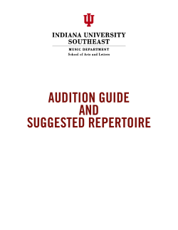 audition guide and suggested repertoire