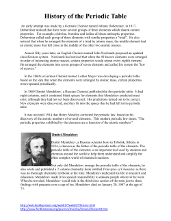 History of the Periodic Table