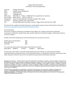 Syllabus Math 349 Fall 2015 Introduction to Discrete Mathematics
