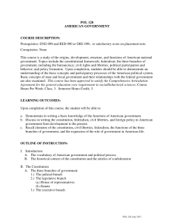 POL 120 AMERICAN GOVERNMENT COURSE