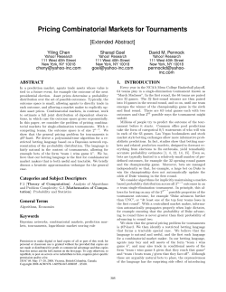 Pricing Combinatorial Markets for Tournaments