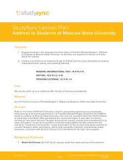 StudySync Lesson Plan Address to Students at Moscow