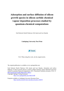 Adsorption and surface diffusion of silicon growth species in silicon