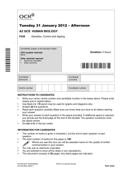 Question paper - Unit F225 - Genetics, control and ageing