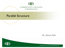 Parallel Structure - Community College of Rhode Island