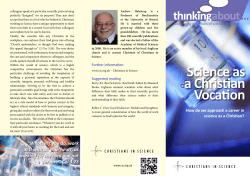 Science as a Christian Vocation