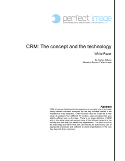 CRM: The concept and the technology