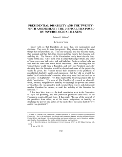 presidential disability and the twenty