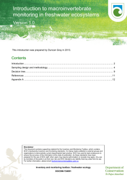 Macroinvertebrate monitoring in freshwater ecosystems: Introduction