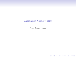 Automata in Number Theory