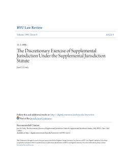 The Discretionary Exercise of Supplemental Jurisdiction Under the