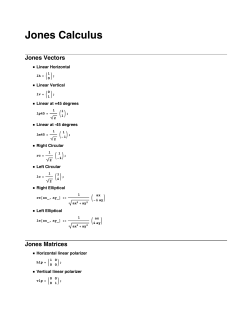 Jones Calculus