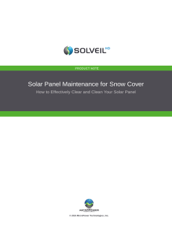 Solar Panel Maintenance for Snow Cover