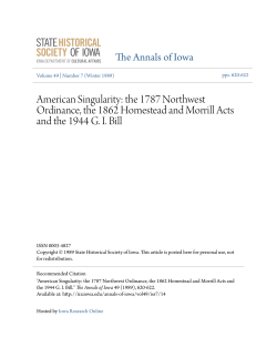 American Singularity: the 1787 Northwest Ordinance, the 1862