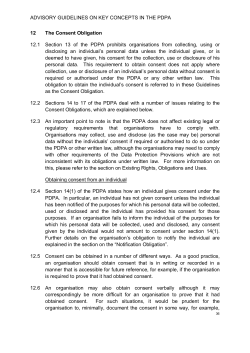 The Consent Obligation - Personal Data Protection Commission