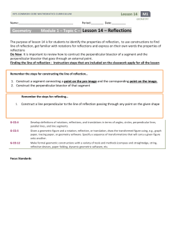 Geometry Module 1 Topic C Lesson 14 Reflections