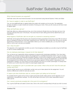SubFinder&reg; Substitute FAQ`s