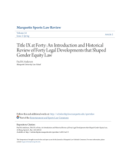 Title IX at Forty - Marquette Law Scholarly Commons