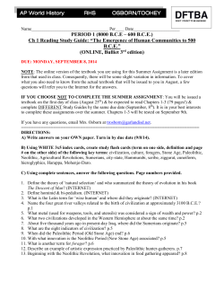 PERIOD 1 (8000 BCE &ndash; 600 BCE)