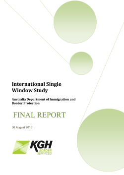 International Single Window Study Final Report 30 August 2016