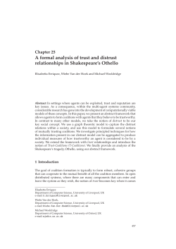 A formal analysis of trust and distrust relationships in Shakespeare`s