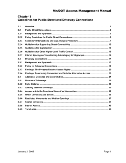 Mn/DOT Access Management Manual Chapter 3 Guidelines for