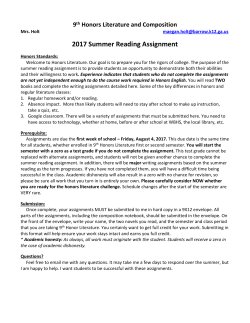 Students without the required assignments will receive a schedule