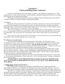 Check-in/Melting Points/ Unknowns