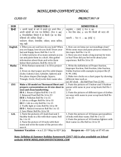 Class III - Miniland Convent School