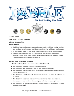 Lesson Plans - Dabble Game