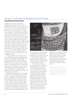 Kanga: A Culturally Embedded Swahili Textile