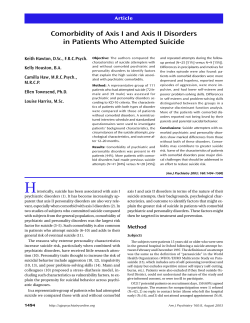 Comorbidity of Axis I and Axis II Disorders in Patients Who