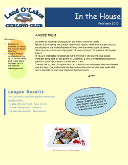 In the House - Land O`Lakes Curling Club