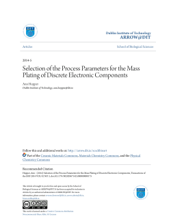 Selection of the Process Parameters for the Mass