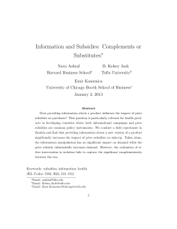 Information and Subsidies: Complements or