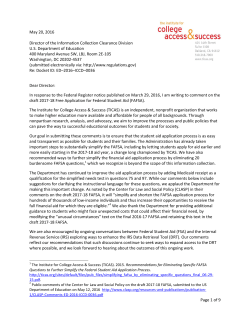 TICAS Comments on Draft 2017-18 Student Aid Application Materials