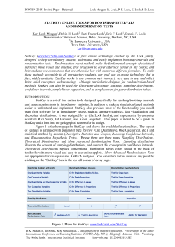 STATKEY: ONLINE TOOLS FOR BOOTSTRAP INTERVALS AND