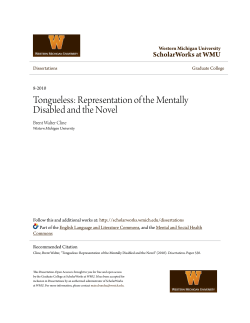 Tongueless: Representation of the Mentally Disabled and the Novel