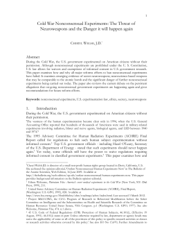 Cold War Nonconsensual Experiments