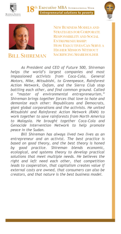 As President and CEO of Future 500, Shireman helps the world`s